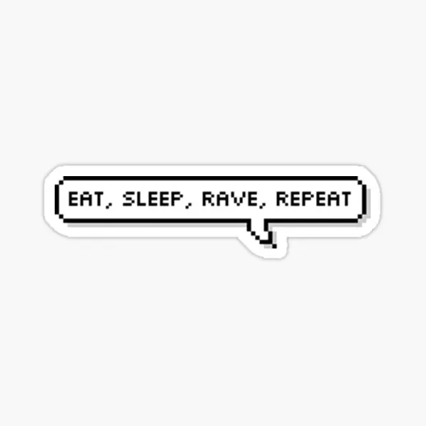 

Eat Sleep Rave Repeat Speech Bubble 5PCS Car Stickers for Funny Print Car Stickers Art Decorations Cartoon Laptop Background