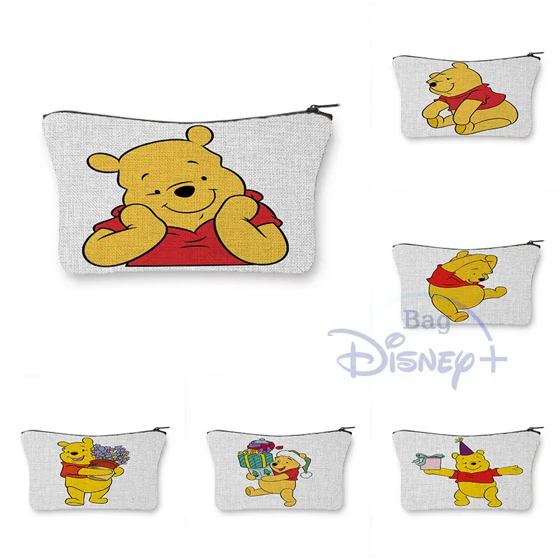 

Disney Winnie The Pooh Clutch Women Cosmetic Bags Child Toiletry Organizer Canvas Makeup Pouch Cartoon Pencil Case New Arrival