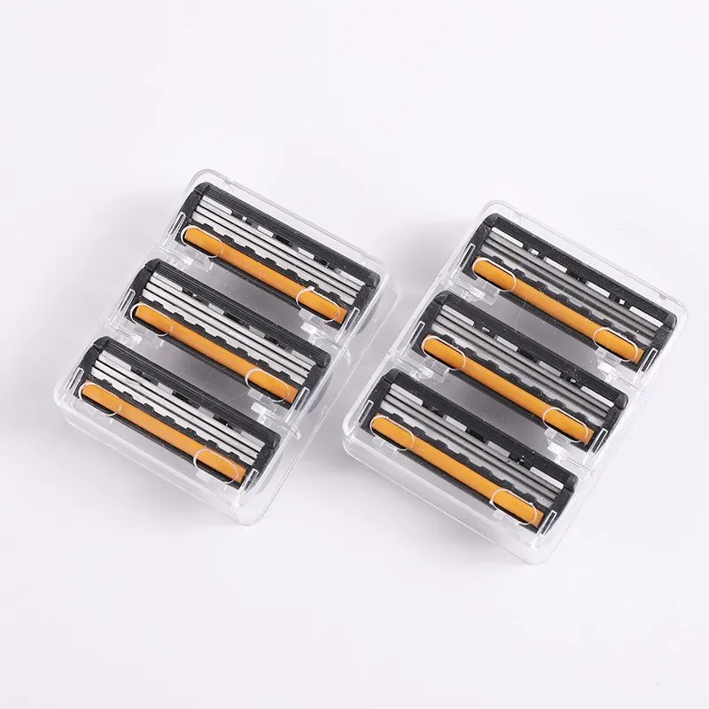 Advanced Men's Three-Layer Reusable Razor with Imported Blades and Interchangeable Head