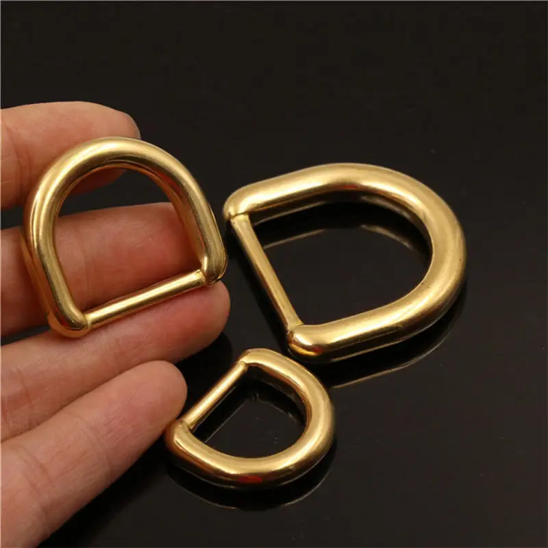 Solid Brass Molded D ring Buckle for Leather Craft Bag Purse Strap Belt Webbing Dog Collar 15/20/25mm 1piece
