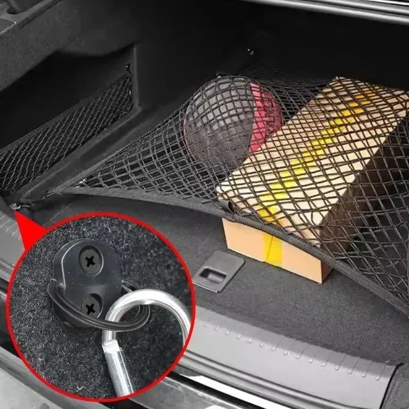 Car Cargo Net Floor Hook Accessories Rear Trunk Boot Cargo Floor Net Tie Down Hook Ring Loop Hanging Flat Screen Net Fix 4Set