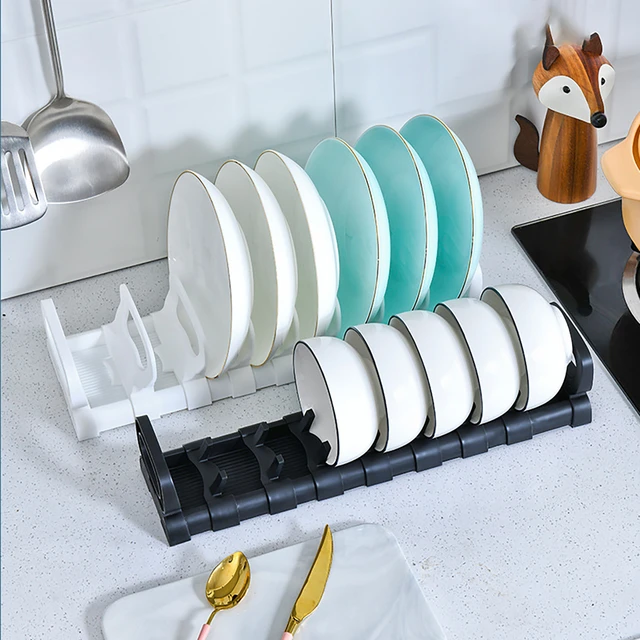 Kitchen Shelf Organizer Space Plastic Drain Bowl Rack Drawer Storage Dish  Plate Drying Rack Removable Cabinet Dish Drying Rack - AliExpress