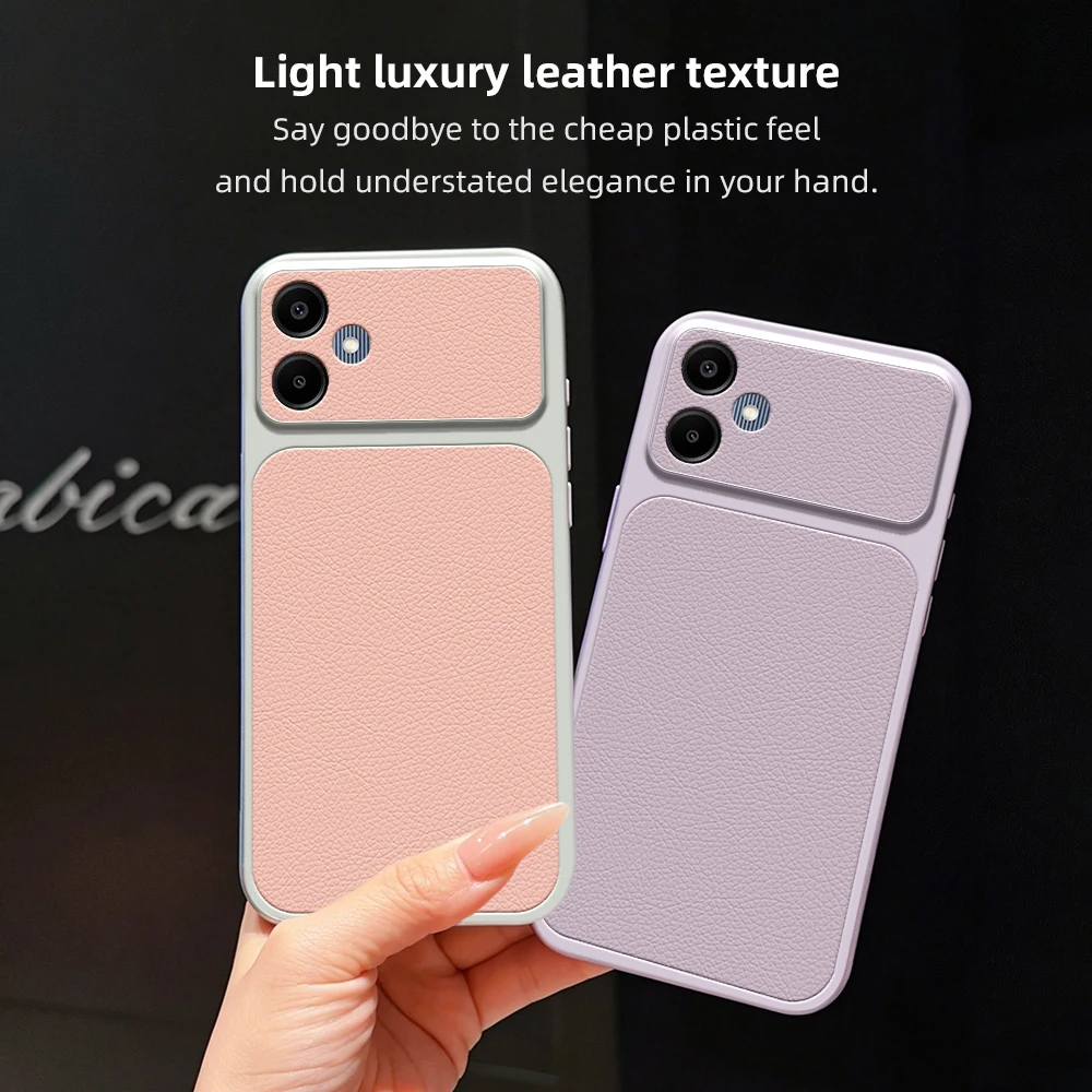 Luxury Leather Matte Case with Lens Protection