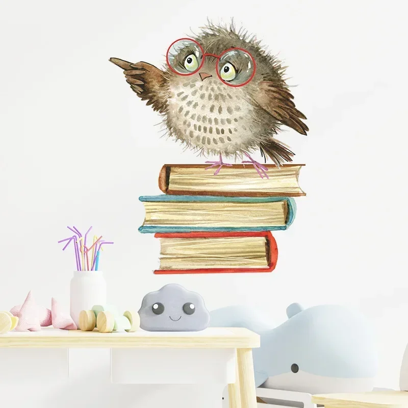 Owl Bird Love Learning Book Wall Stickers For Kid Decor wall stickers