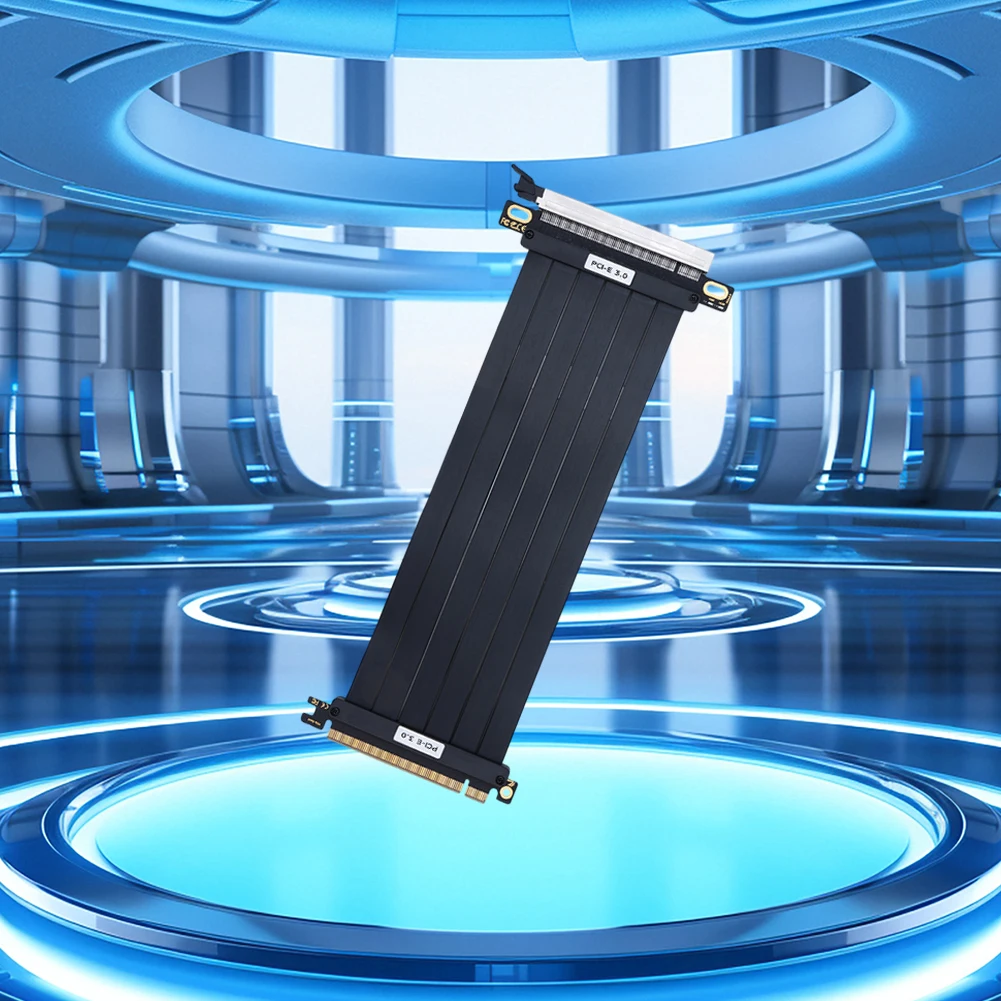 PCI-E 3.0 X16 Riser Cable Video Card High Speed Flexible Extender Card EMI Shielded PCI Express Gen 3 180° GPU Extension Cord