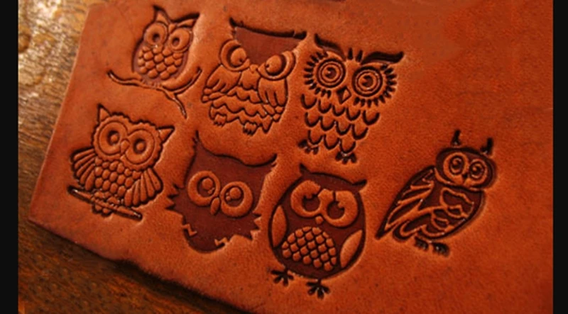 7pcs Owl pattern Hand-work unique design carving punches stamp craft leather with leather carving tools