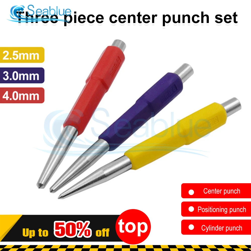 

3Pcs/set Automatic Center Punch Spring Loaded Locator Woodworking Metal Drill Adjustable Center Pin Press Dent Marker Hand Tools