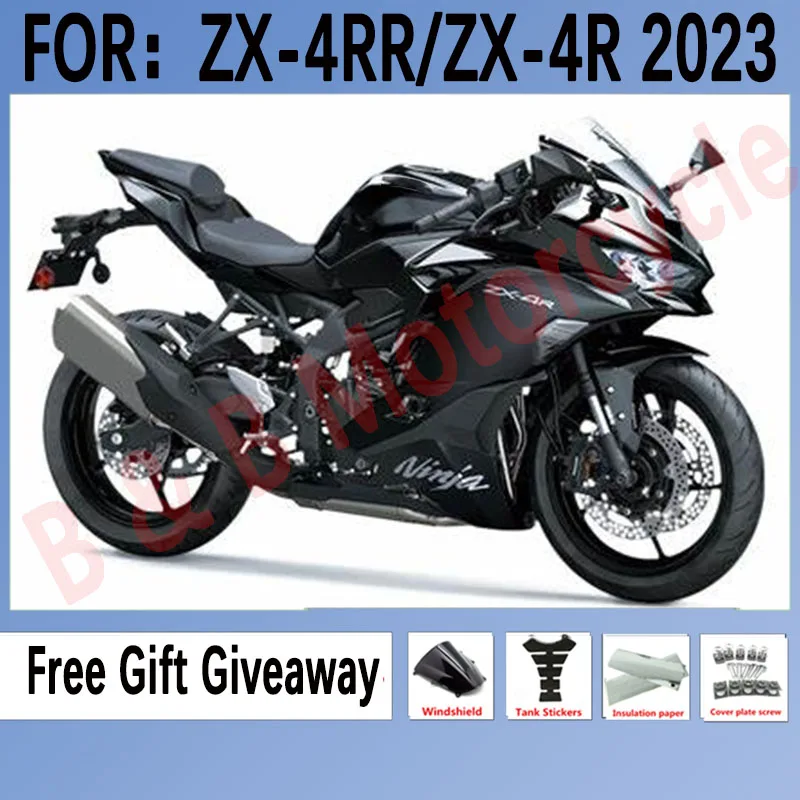 

For ZX-4R 2023 2024 Fairings NEW ABS Motorcycle full Fairings Kit fit for ZX6R zx 4r 2023 2024 fairing set Bright Black