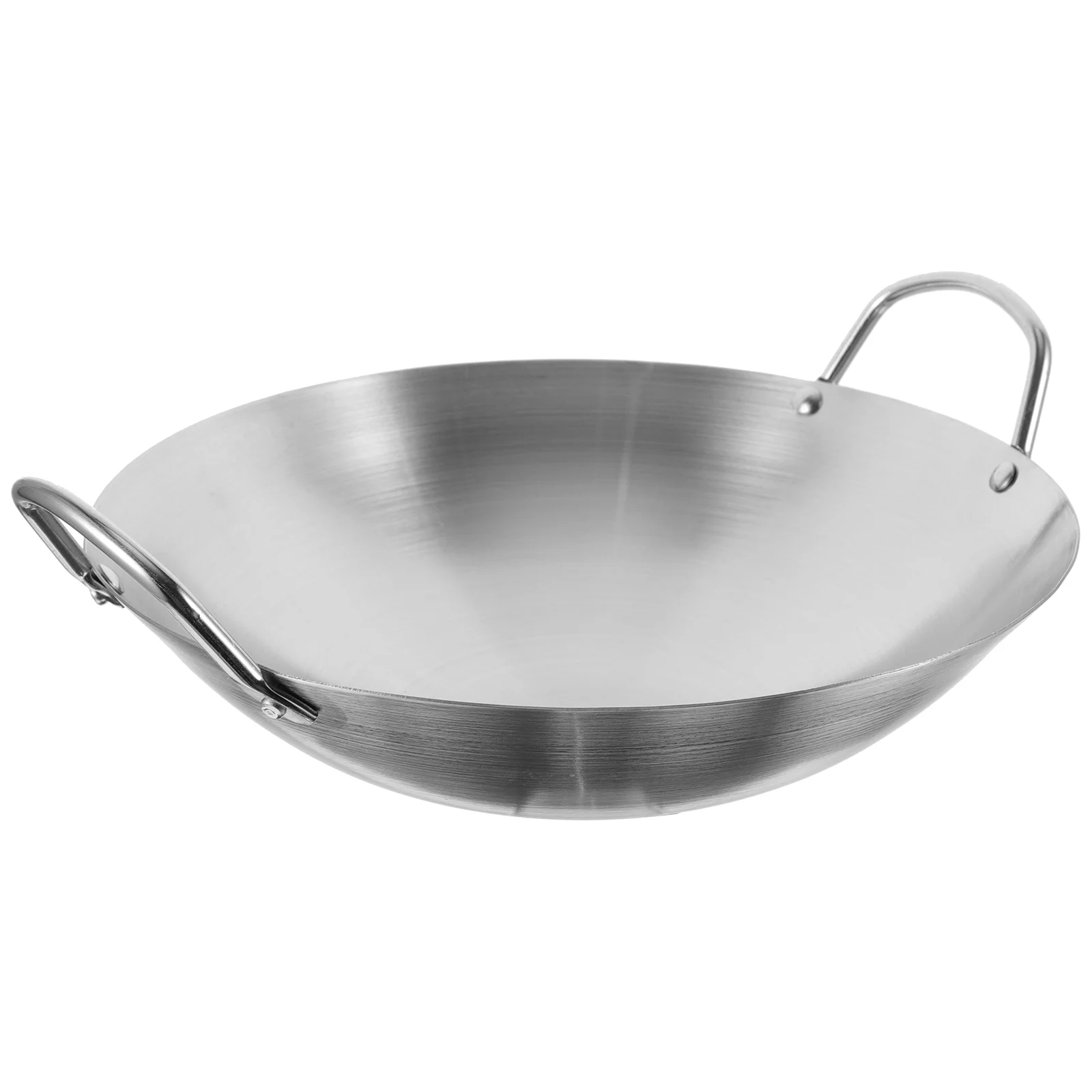 Stainless Steel 32Cm Wok Stir Fry Pan Chinese Wok Pan Binaural Skillet Deep Frying Shabu Hot Pot Dual Handle frying pan cast iron wok iron wok
