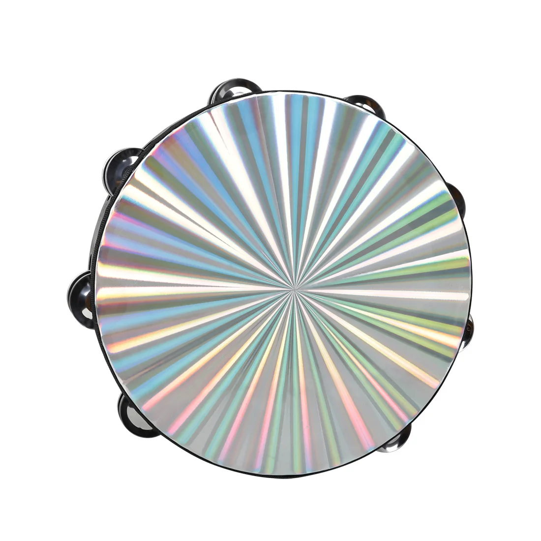 10 Inch Laser Tambourine Orff Musical Instruments Percussion Instrument for KTV Party Jingle Bell Hand Rattle Drum hand tambourine