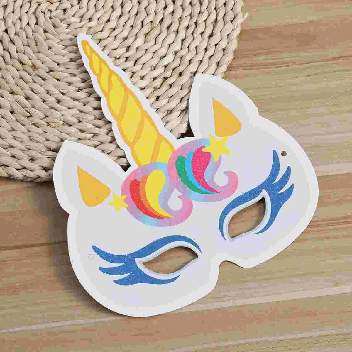 6pcs Birthday Party Colorful Unicorn Mask Party Supplies Decoration for Kids and Adults (6 Styles) unicorn eye mask
