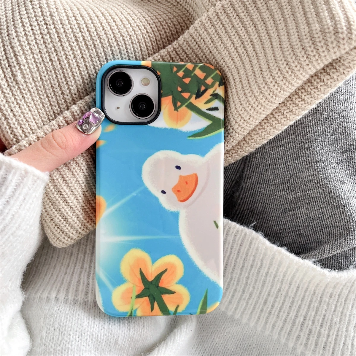 Cute Animal Series intInclusive Phone Case Two-In-One Film Protective Shell For iPhone 15 14 13 12 11 Pro Max Plus Mini
