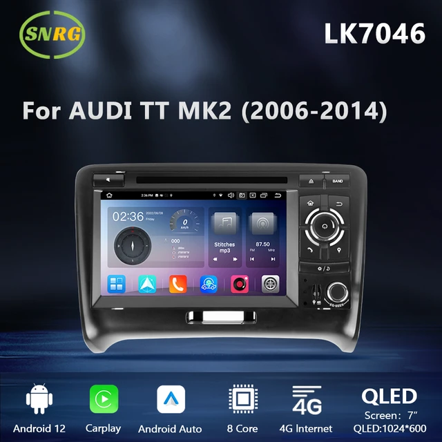 2Din Android 12 8+128G Car Radio Stereo For Audi TT MK2 8J 2006-2012 Audio  4G Lte DSP RDS Carplay Autoradio Multimedia Player