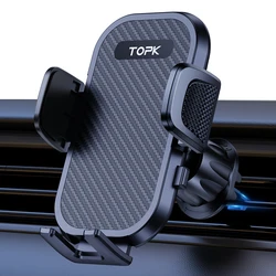 TOPK Magnetic Car Phone Holder with Upgraded Steel Hook Air Vent Mount (Black)