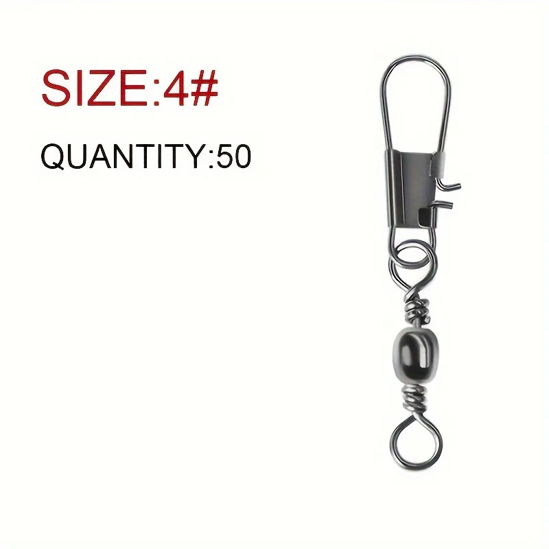 50Pcs Durable Fishing Snap Swivels 5