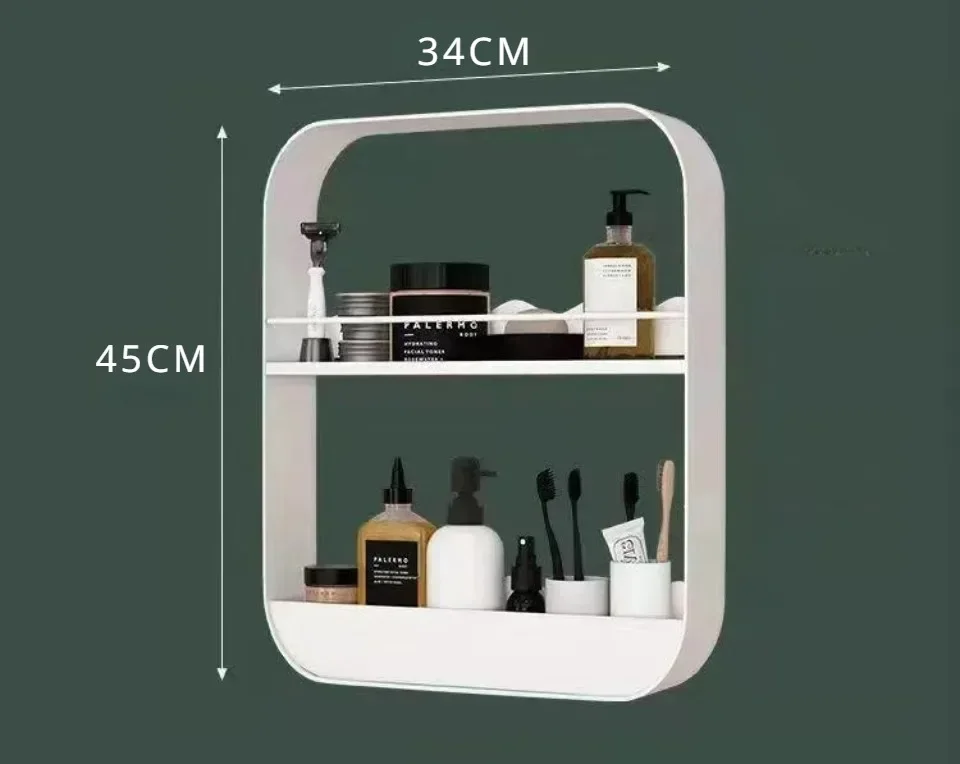 Description Picture 4 of itemBathroom Framed Wall Trendy Furniture Kitchen Storage Mounted Shelves Wall Mounted Shelf Punch-Free Household Toiletrie Racks