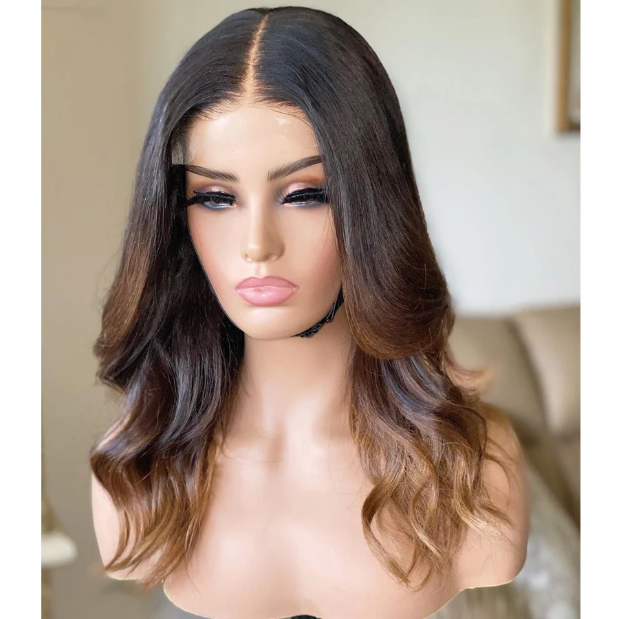 Glueless Soft Ombre Honey Blonde Wave 30inch 5x5 Silk Base Jewish Human Hair Wig With Baby Hair HD Lace European Preplucked