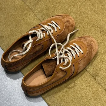 Forrest Gump Shoes Women 2026 Summer Genuine Leather Women Sneakers Thin Bottom German Training Shoes Sports Flat Women's ShoeS 1
