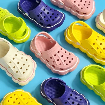 Scarpe da giardino carine per bambini sandali estivi antiscivolo resistenti all'usura pantofole da esterno per ragazzo e ragazza possono decorazioni fai da te 1