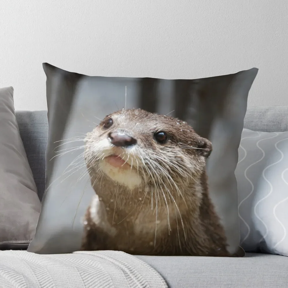 

the cutest otter ever Throw Pillow Cushion Child Pillow Case Christmas