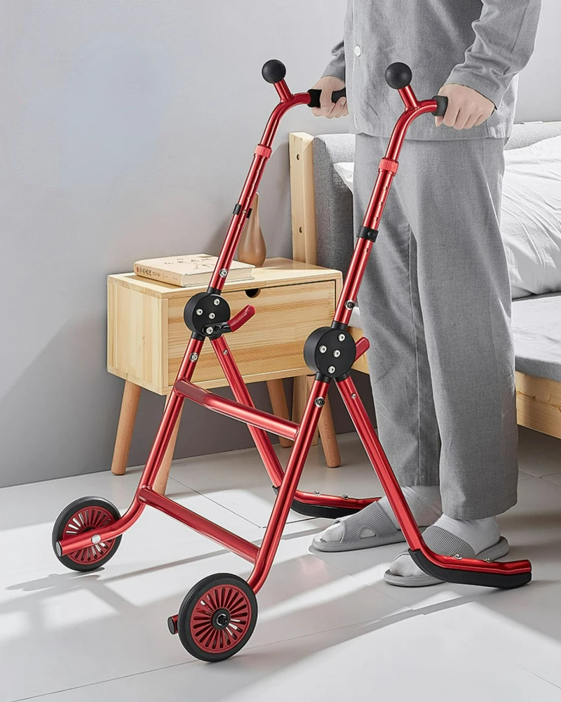 Automatic Reset Walkers for Elderly Toilet Rail Holder Disabled Patient Auxiliary Starting Device Elderly Walker with Wheel 2