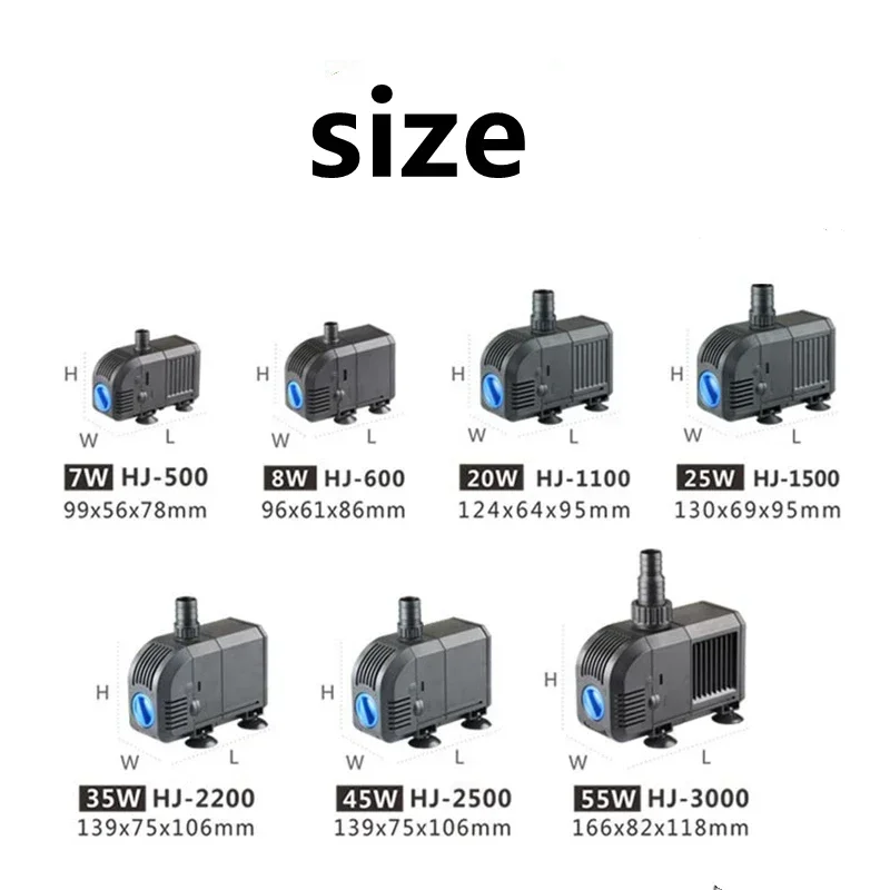 Ultra-Quiet 500—3000L/H Water Pump Submersible Pump For Aquarium Fountain Pond Pump Fish Tank Garden Pond Pumps Fountain