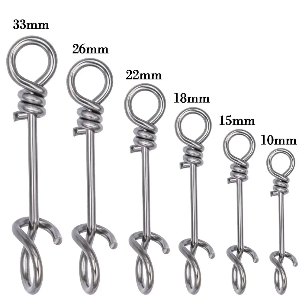 50Pcs Stainless steel Fishing Fastach Clips Fishing Swivels Snaps Swivel Rolling Snap Quick Connection Accessory