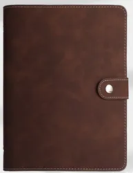 Elegant Soft PU Leather Clip - on Notebook Cover - Kawaii Stationery Journal - A7 (Cover dark)