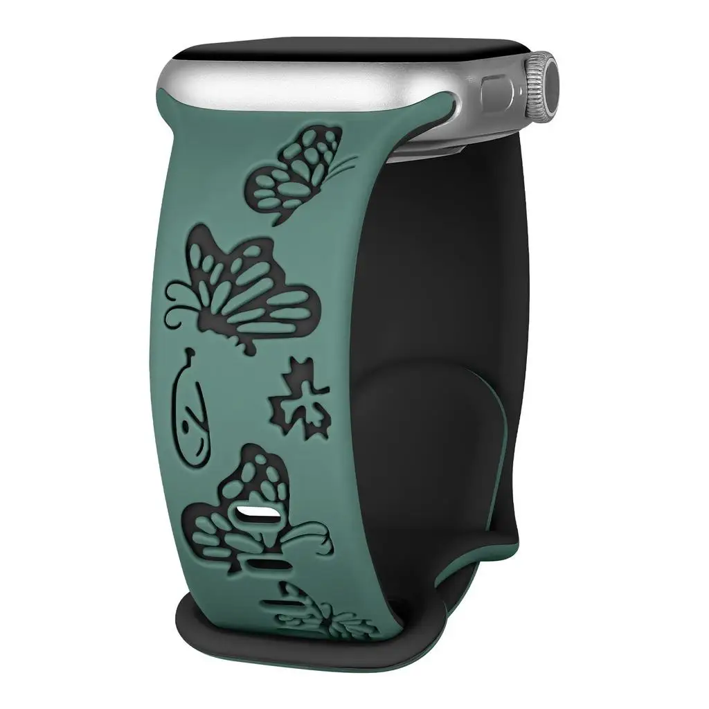 Charming Carved Butterfly Soft Silicone Watch Strap