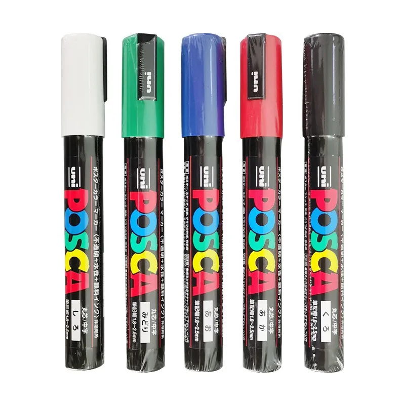 Markers Pen 1pcs UNI Posca PC-5M POP Poster Water-based Advertising Mark Graffiti 1.8-2.5mm Painting Brush Art Supplies