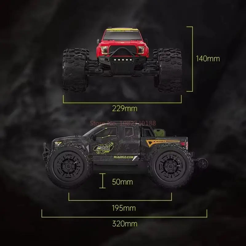 Rlaarlo 1/14 ۷ RCī ε 귯ø ڵ ͸  ÷ ũ  ǰ, ü 100km, 4x4 Ʈ