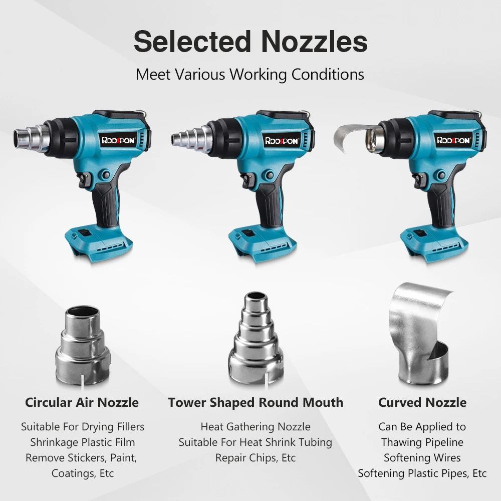 2000W Electric Heat Gun for Makita 18V Battery Cordless Handheld Hot Air Gun with 3 Nozzles  hot air soldering station
