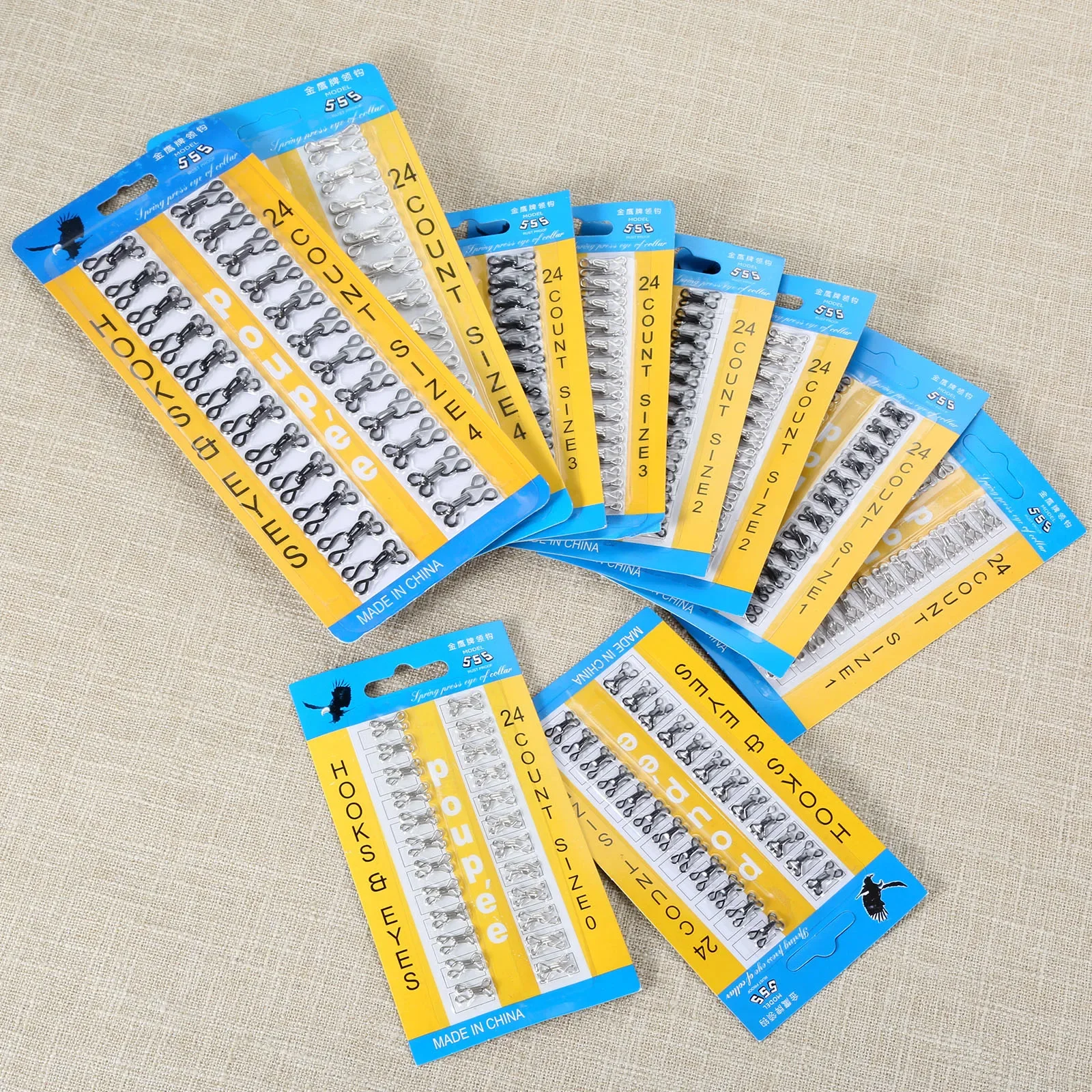 Garment Sewing Accessories 2 Bags Cloth Hook and Eye Fastener Metal Buckle Button for Suit Dress Collar Jacket Woolen Coat Shirt