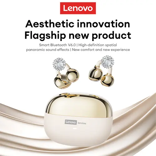 Choice Lenovo LE302 OWS Ear clip Wireless Earphones Low Latency HD Call Bluetooth Headphones HiFi Music Sport Fashion Earbuds - Image 4