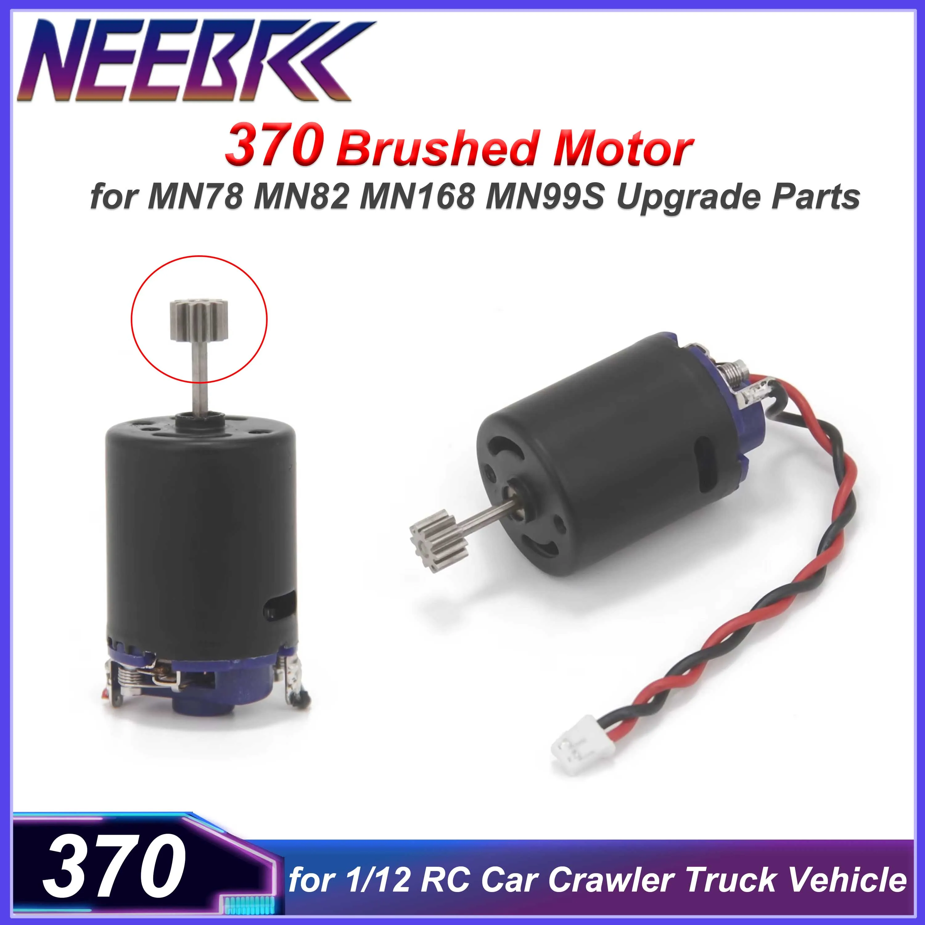 Gehärteter Motor NEEBRC 370 mit Metallgetriebe fÃ¼r RC-Auto 1:12