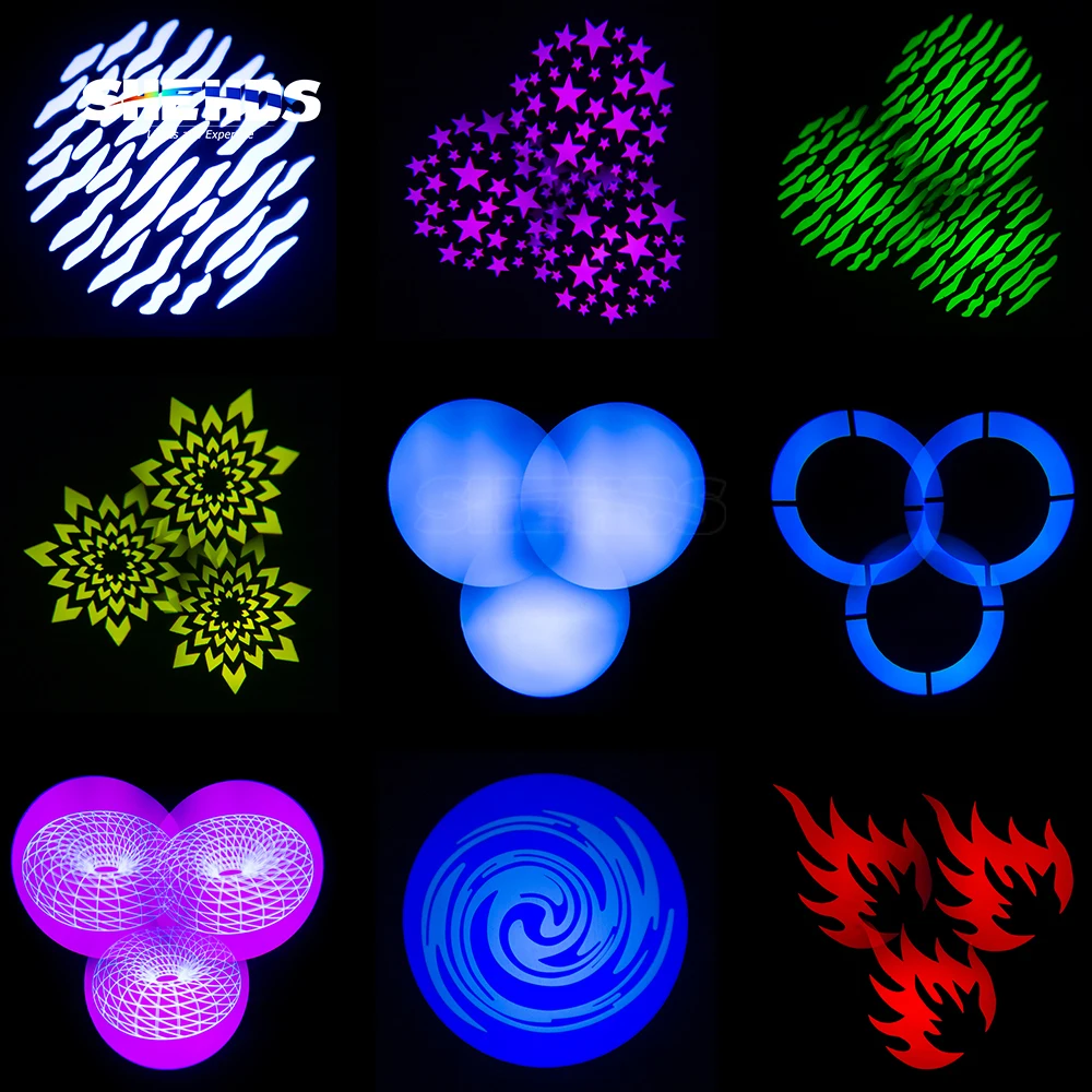 Spot LED Tête Mobile 80W - 8 Couleurs, 8 Gobos, Prisme 3 Facettes, Focus électronique, Contrôle DMX, Pour Scène, Club, DJ