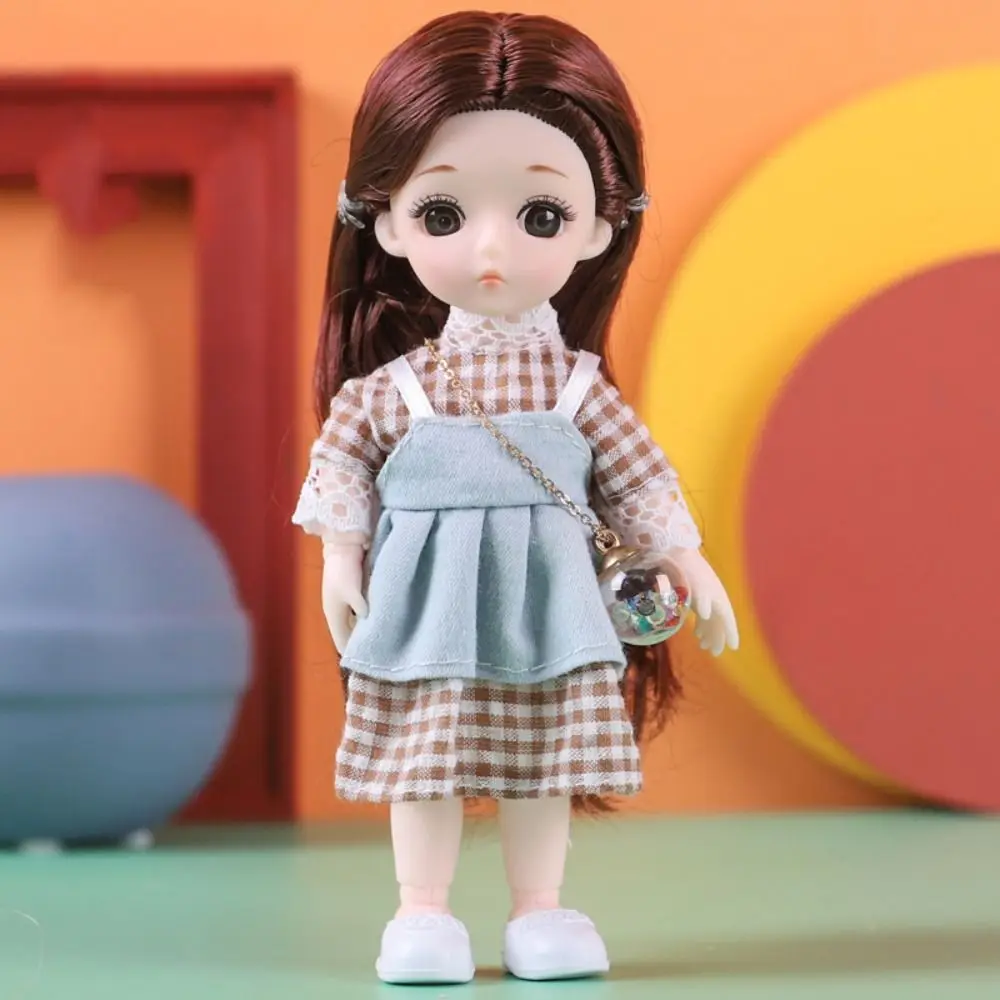 with Clothes BJD Dolls Dress Up 13 Movable Joints Simulated Eye Hinge Doll 3D Eye PVC Removable Joints Doll Kids Toy