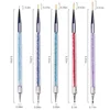 5pcs/Set 2 In 1 Dual-Ended Nail Art Liner Brushes With Crystal Handle Professional UV Gel Dotting Painting Drawing Pen DIY Tools 6