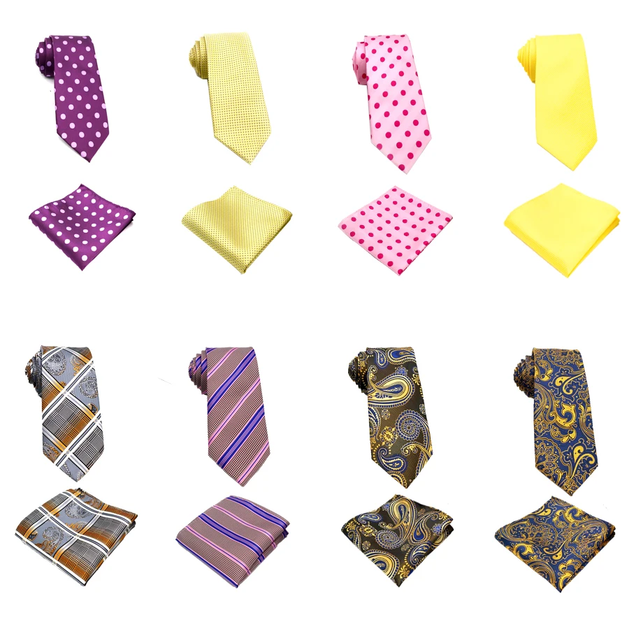 

Factory Men's Tie & Handkerchief Set Fashion Polka Dots Pocket Square Necktie Party Wedding Business Hanky Neckties