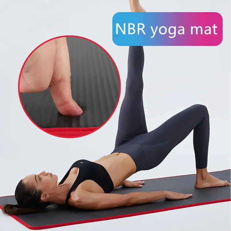10MM Extra Thick 183cmX61cm High Quality NRB Non-slip Yoga Mats For Fitness Tasteless Pilates Gym Exercise Pads with Bandages