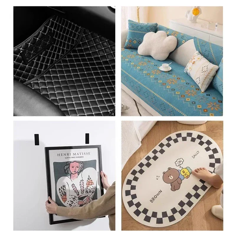10 Pairs Car Carpet Patches Double Faced High Adhesive Carpet Fixing Stickers Home Floor Foot Mats Anti Skid Grip Tapes