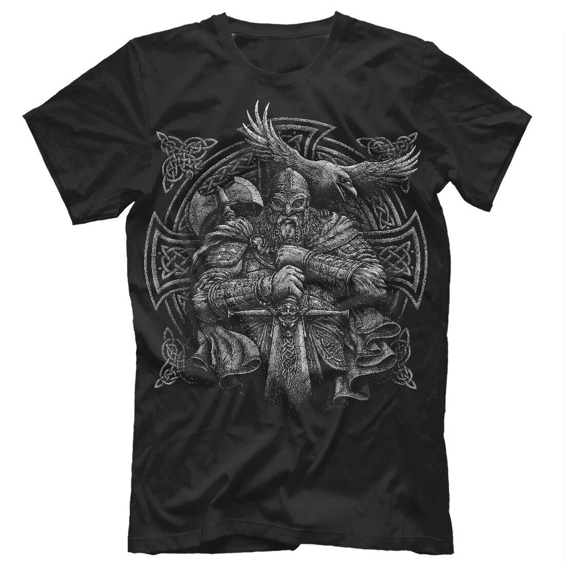 

Cheavyweight, уличная одежда, Ворон Vi king руны, российский славянский воин, Премиум хлопок, короткий рукав, круглый вырез, Мужская футболка, новинка