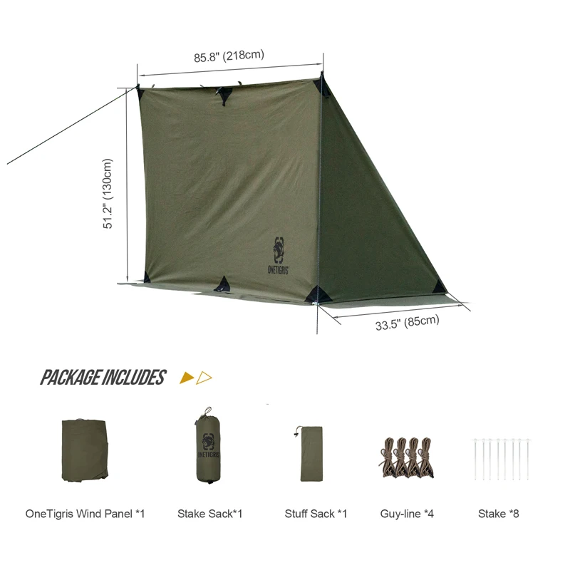 OneTigris Survivalist Heavy Duty Terylene Cotton Wind Tarp BULLBAT T/C Camping Tarp for campfires and outdoor cooking spaces