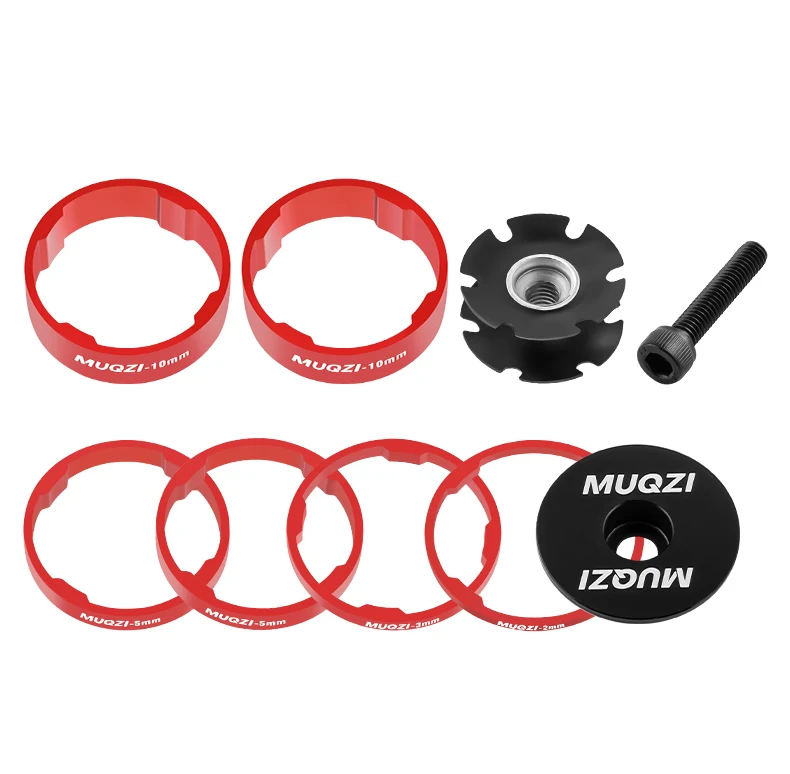 Description Picture 6 of itemMUQZI Bike Headset Spacer Kit 1-1/8 Inch 28.6mm Fork Washer 2mm 3mm 5mm 10mm With Stem Top Cap MTB Road BMX Bicycle Accessories