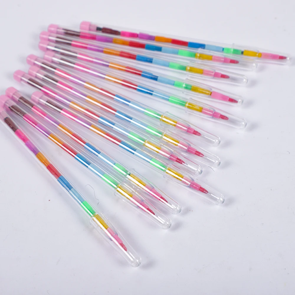 10Pcs 11 Colors Block Crayon Colorful Painting Pen for Kids Birthday Party Favors Kindergarten Rewards Goodie Bag Pinata Fillers