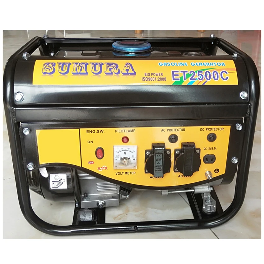1500KW 6.8A Portable Gasoline Generator Singlephase Small Battery Car