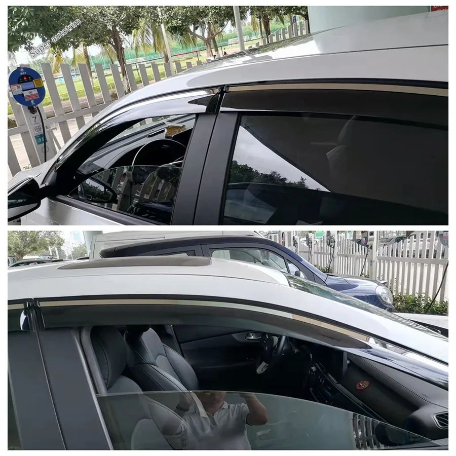 Lapetus Car Exterior Window Visors Awnings Wind Rain Deflector Guard Vent Cover 4PCS Fit For Kia Cerato Forte K3 -