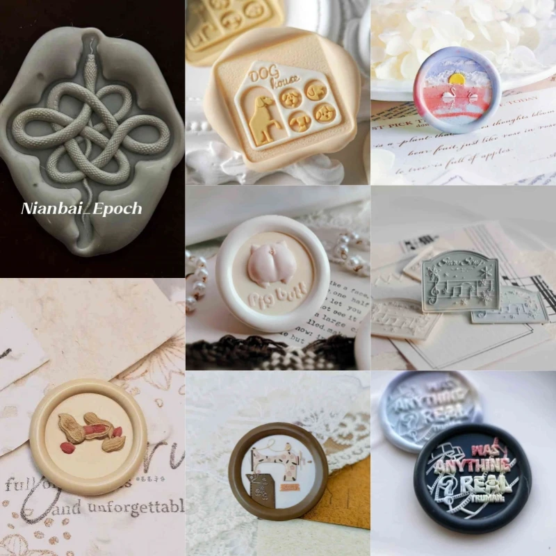 New fire seal 2.5CM chapter head shaped relief multi-layer brass head wedding invitation envelope sealing DIY stamp toy