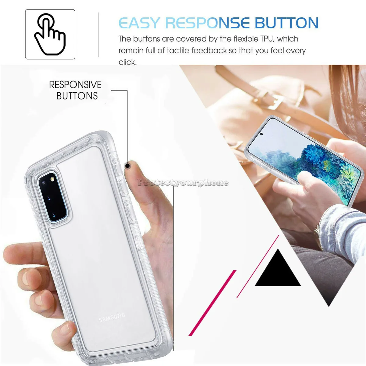 360-Degree Clear Shockproof Phone Case - 3-in-1 Defender Cover