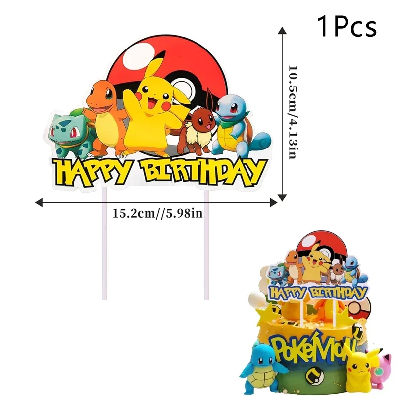 Pokemon Cake Topper Anime Figure Pikachu Party Birthday Cake Decoration Ornaments Supplies Kids Gift anime figures